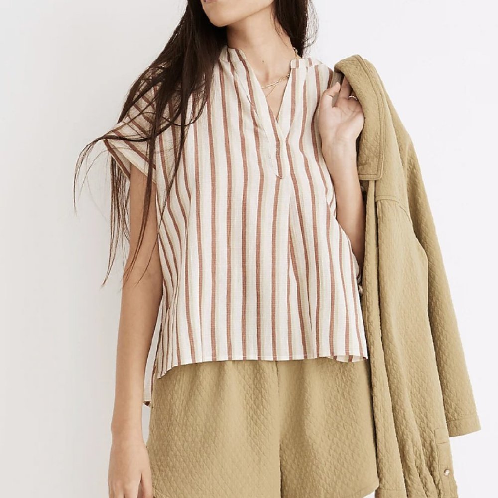 NWT  Madewell Lakeline Popover Shirt  size XL